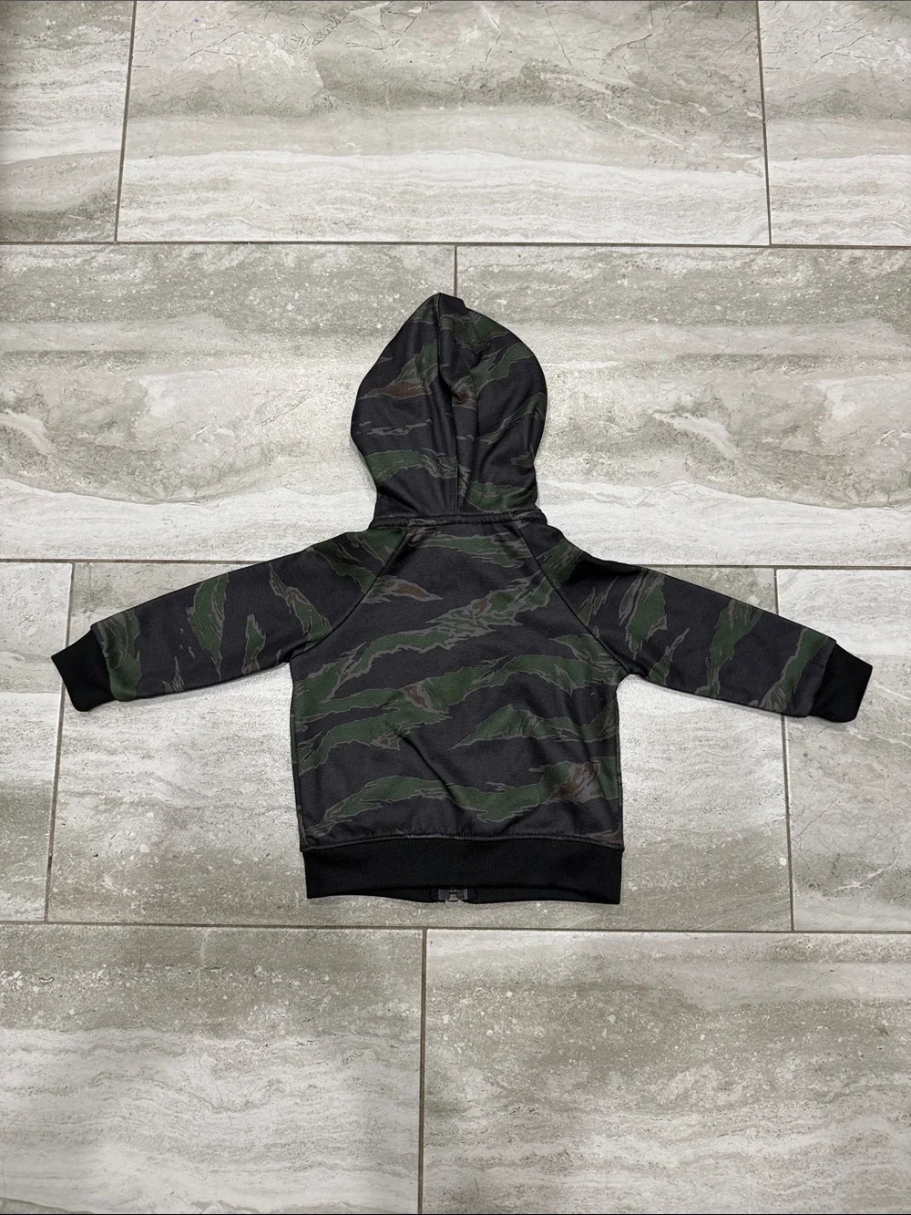 Jordan Kids' Camo Zip Hoodie - Black & Green